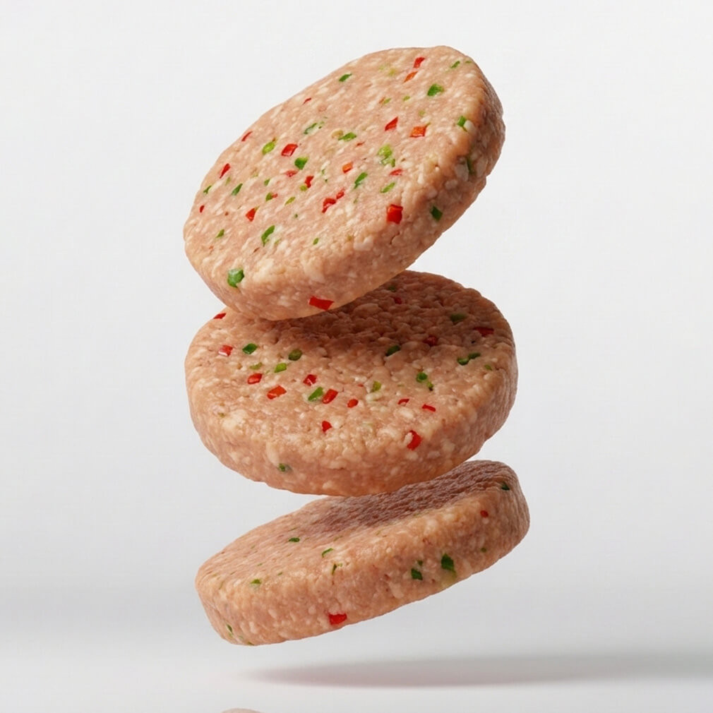 Burger 300 de pollo con verduras. 300g de Proteína Real.